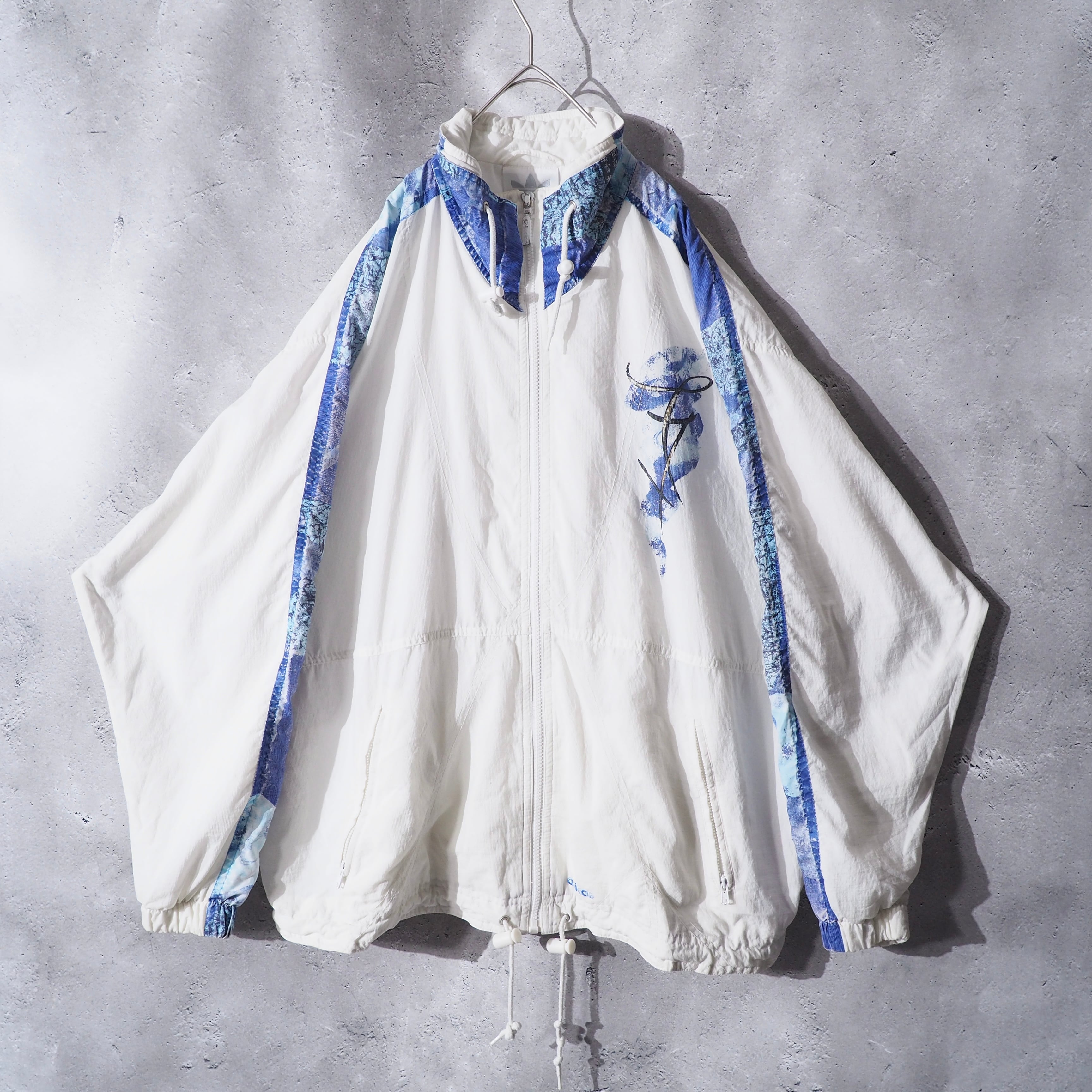 1980s " Old adidas " Cold Flower Art Printed Vintage Loose Track Jacket