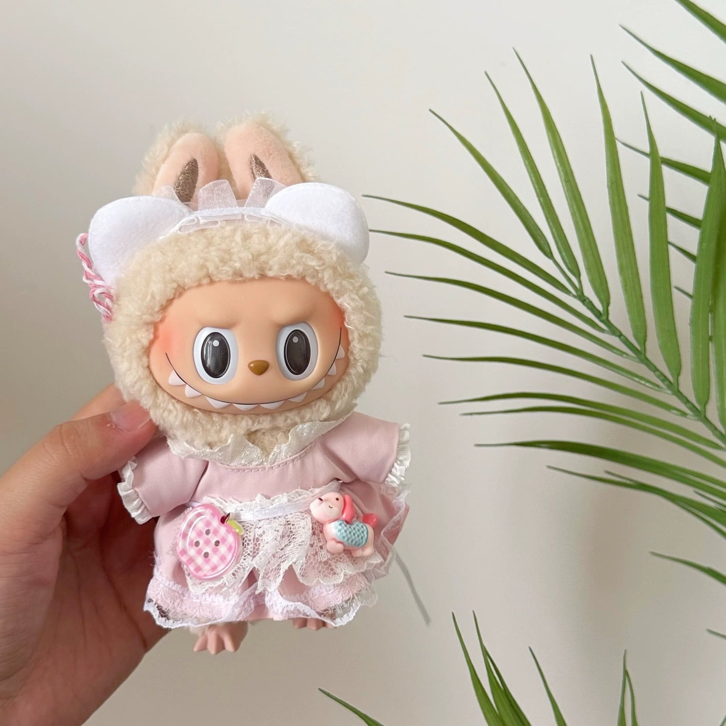 10cmぬい服】モチーフアクセントワンピコーデ 棉花娃娃 labubu用お洋服