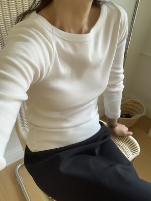 [fl lanel] flip boat neck tee / 4color