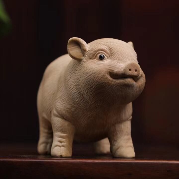 千客万来 ぶた ブタ 豚 Ｐｉｇ 玄関 置物 トントン拍子で商売繁盛 オブジェ 豚 ブタ 木製 置物 オブジェ 風水グッズ 開運 金運 運気アップ 商売