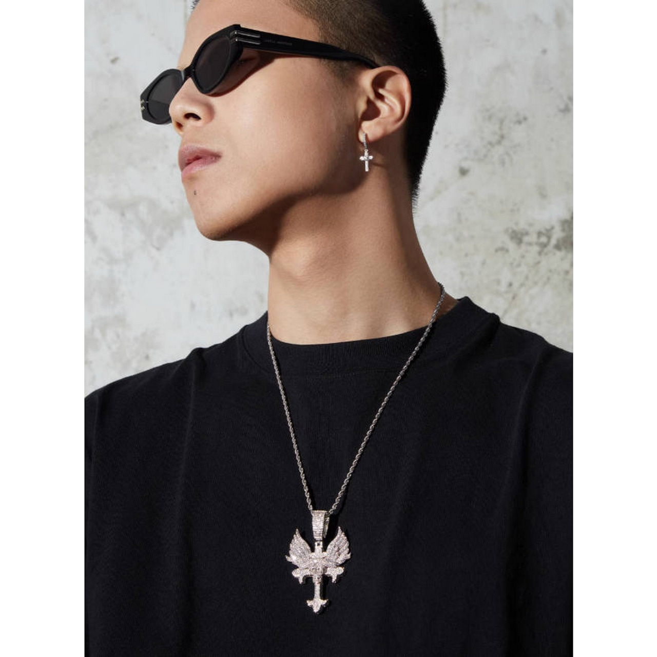 翼クロス ネックレス W170