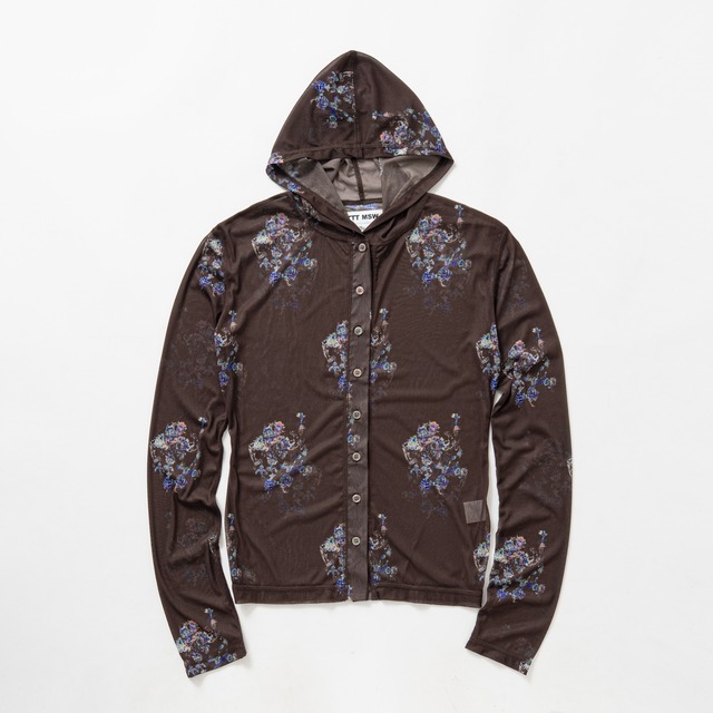 See-through hooded cut and sew（BROWN）