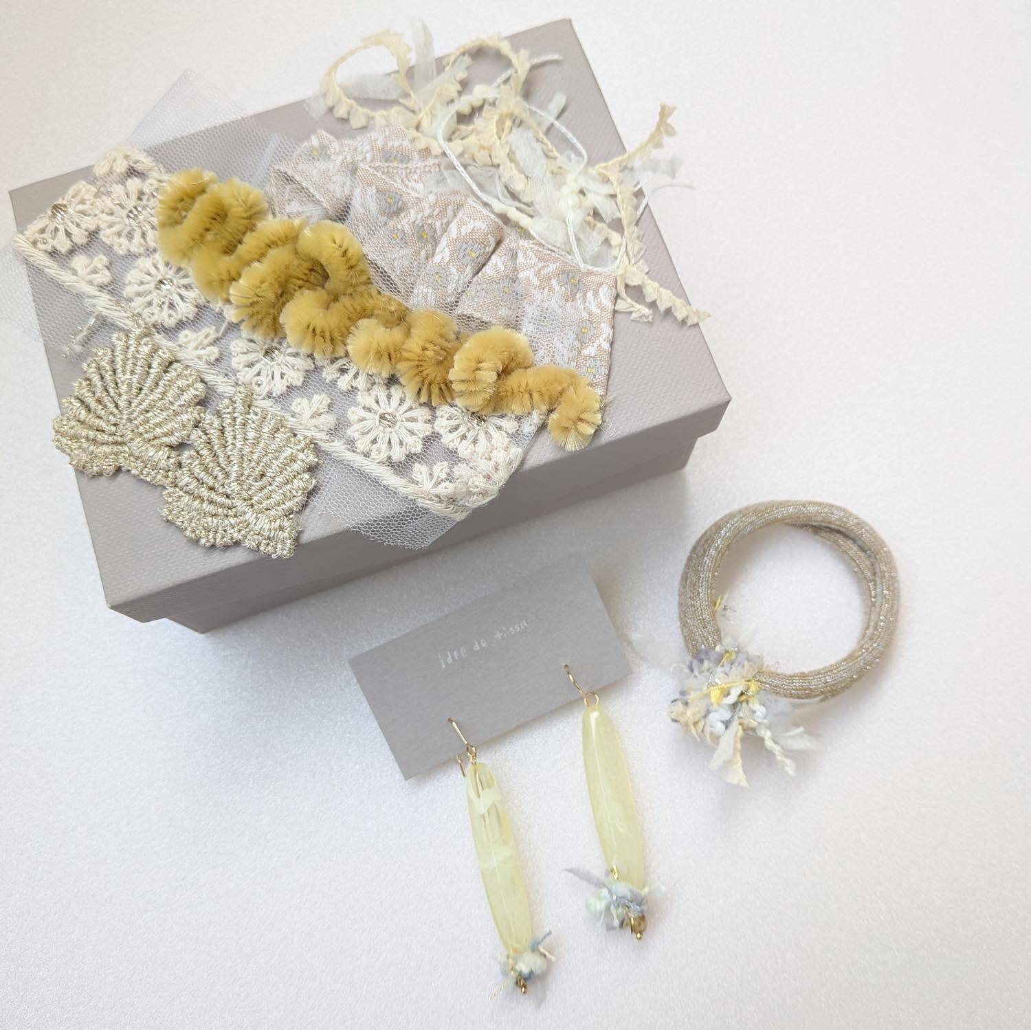 idee de tissu 色を楽しむアクセサリーボックス Yellow