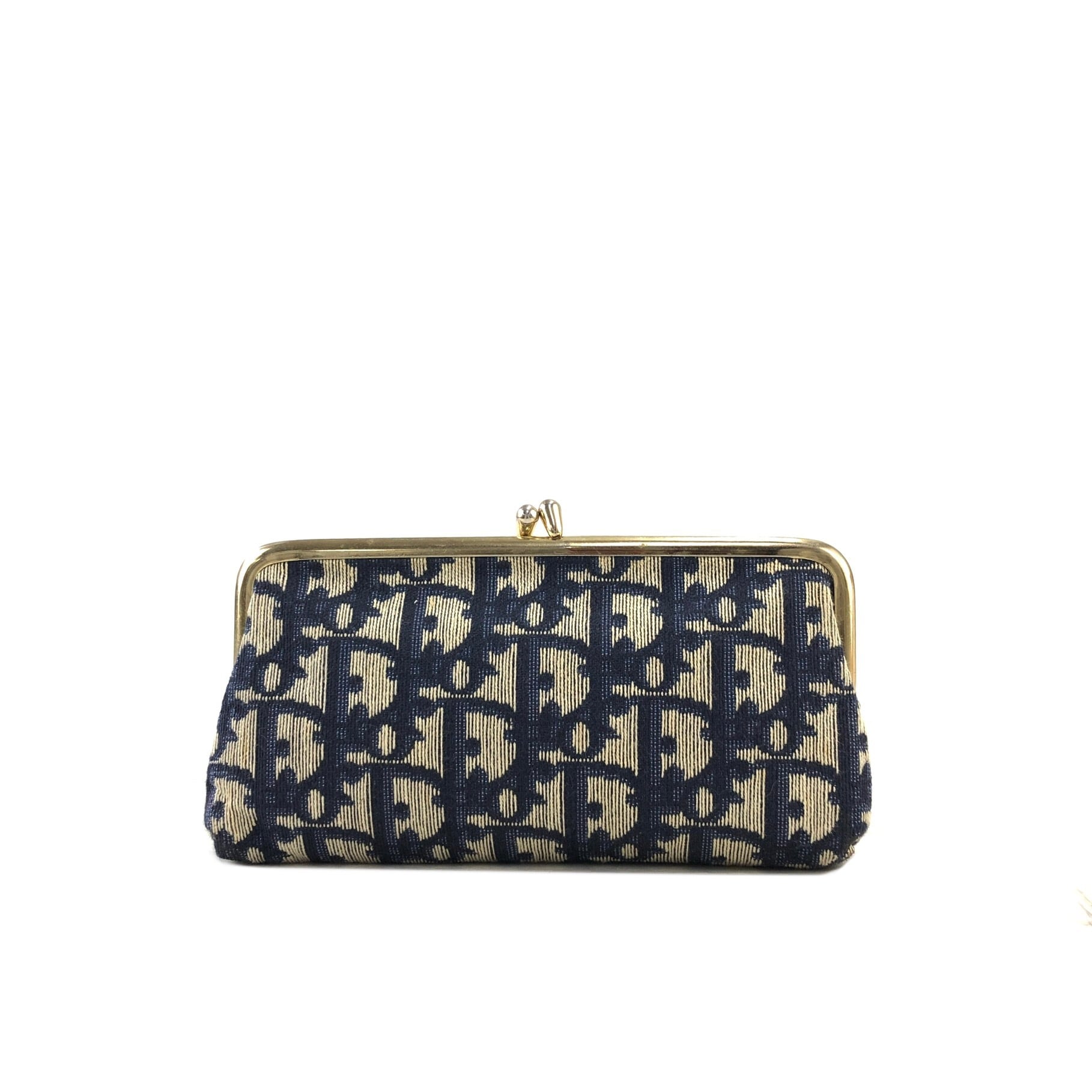 Christian Dior ディオール トロッター ジャガード がま口 ポーチ