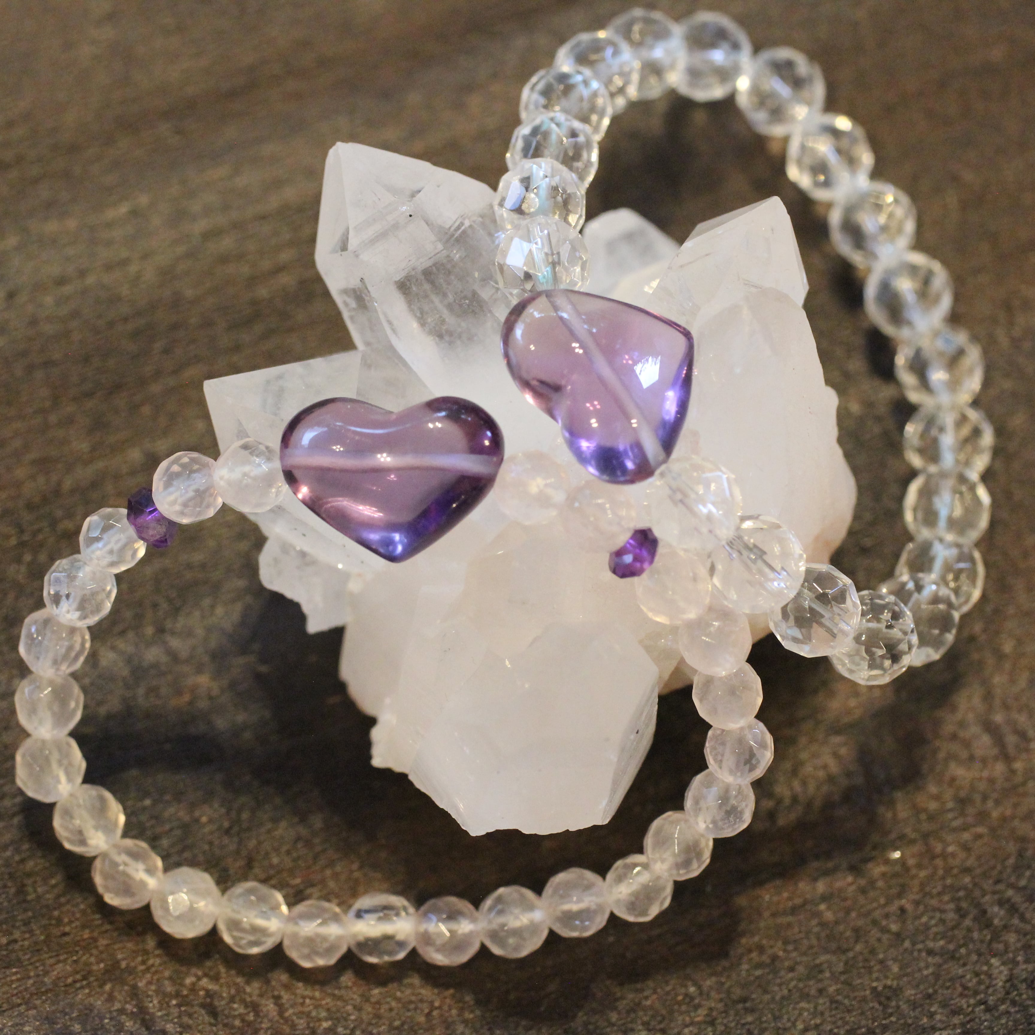 アメトリン・ぷくぷくハートローズクォーツブレスレット