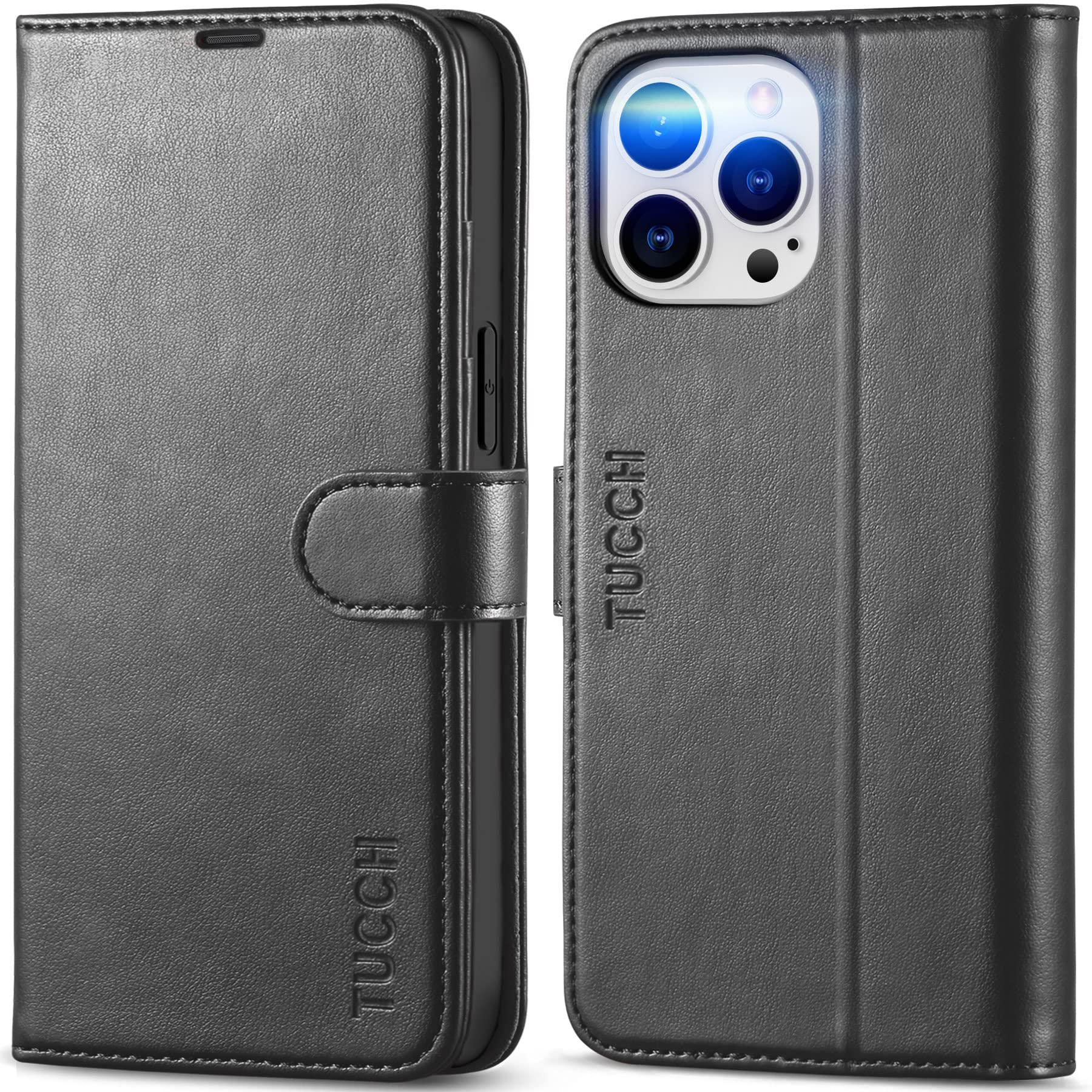 TUCCH iPhone 14 Pro Max 対応 ケース 手帳型 2022年発売 6.7 インチ ブラック
