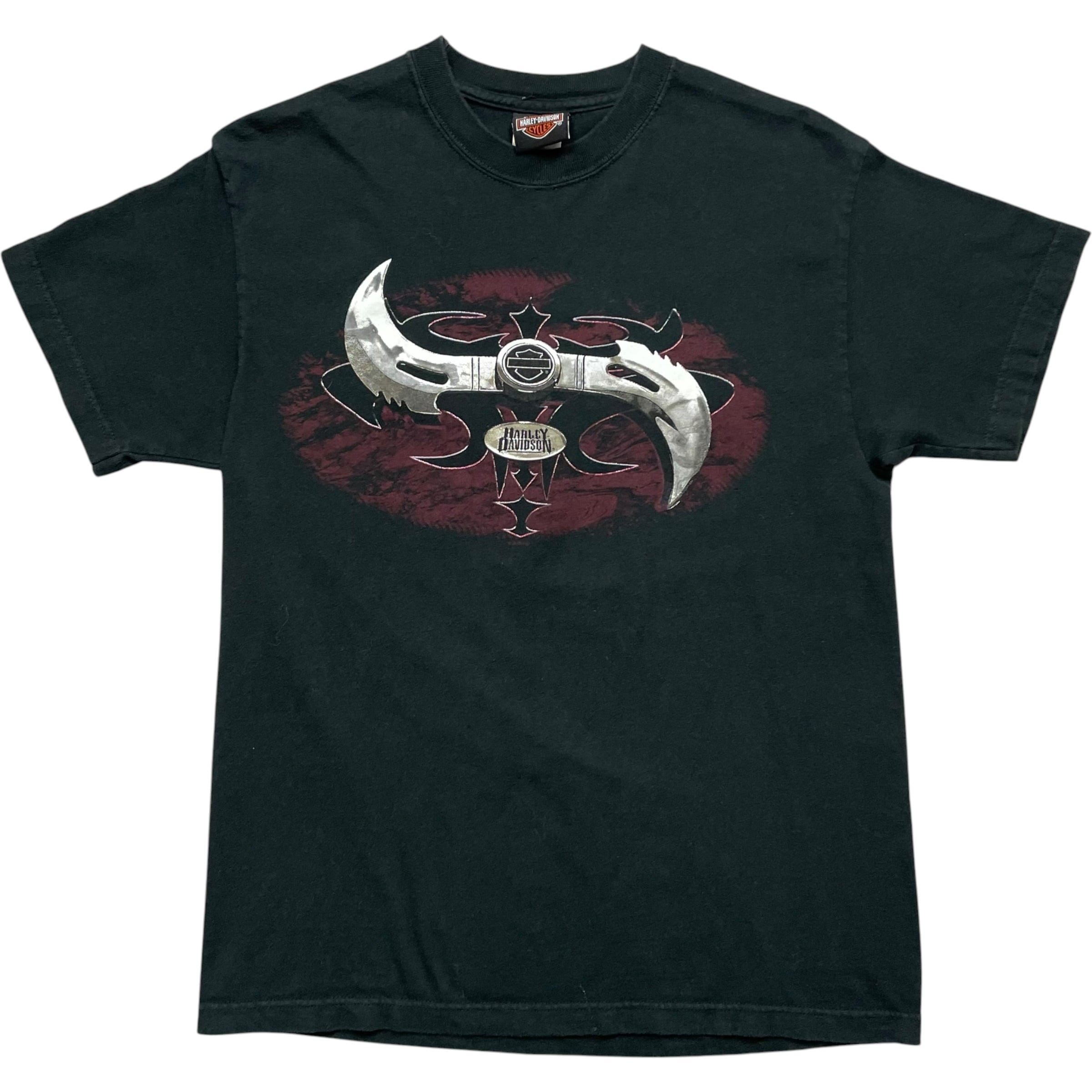 《M》 Harley-Davidson ハーレーダビッドソン Tシャツ ブラック プリントデザイン USA製 no.10071