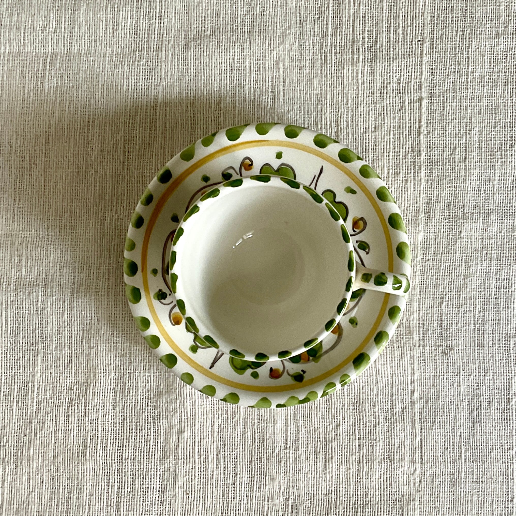 イタリア陶器】デミタスカップ(ニワトリ・緑) | 照明＆エシカルライフ