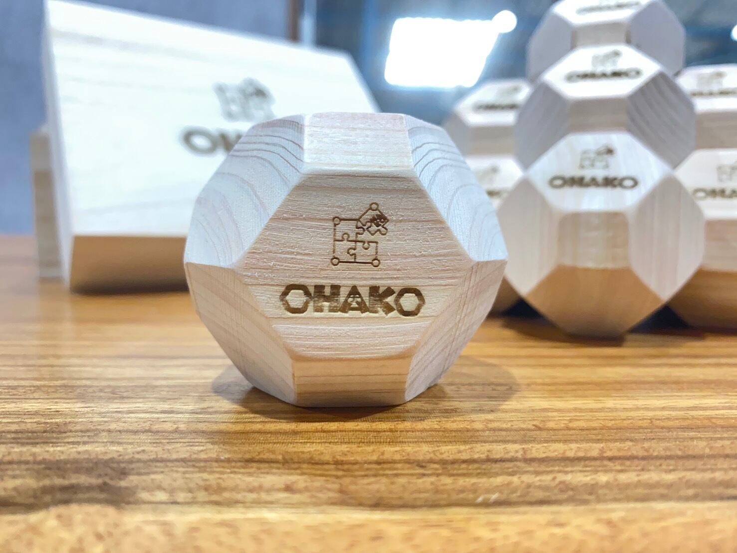 脳トレ積み木ブロックOHAKO［スタンダード ロゴ刻印］ 18個 桐箱入