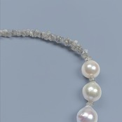K10 Akoya Baroque Diamond Raw Stone Long Necklace