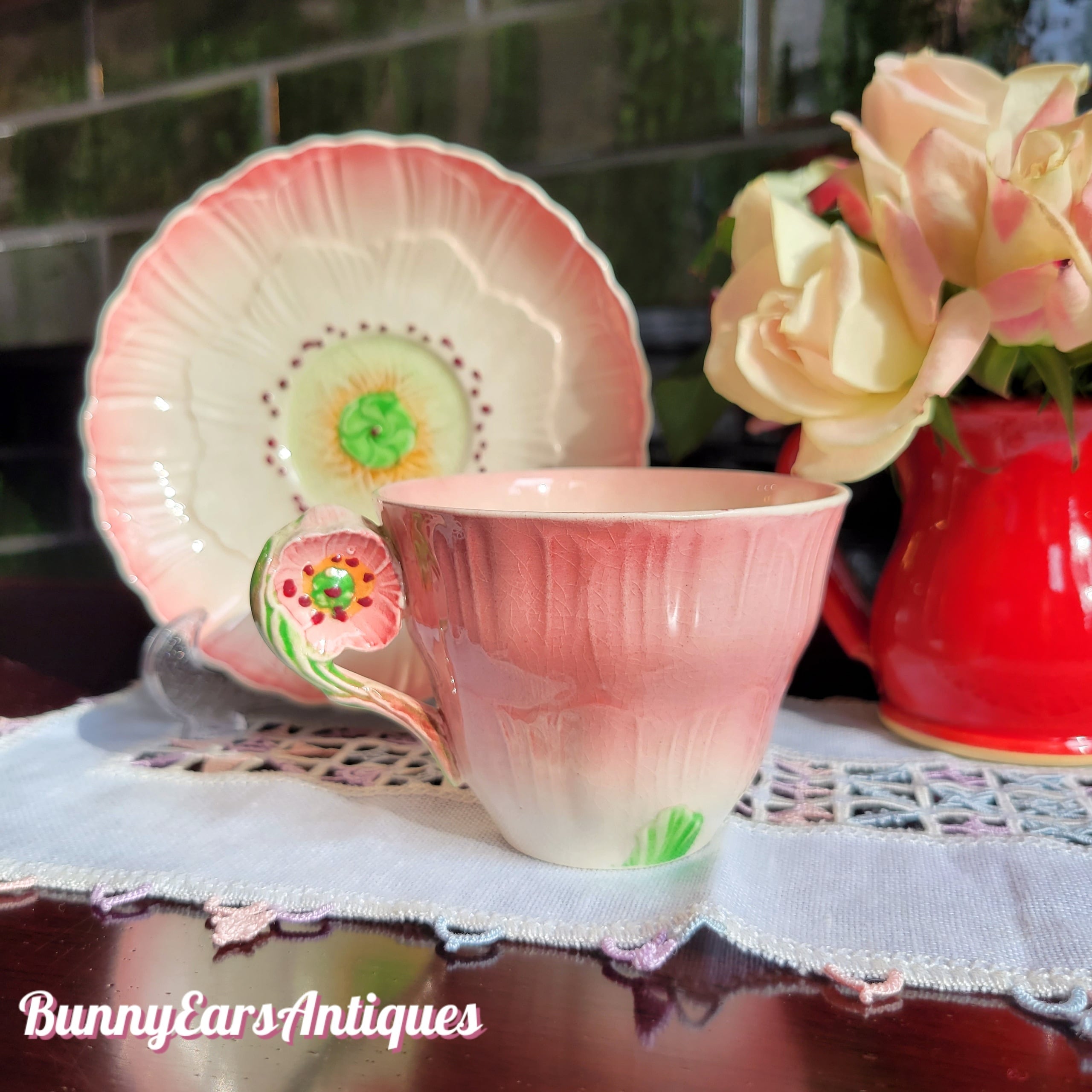 【スタッフォード】フラワーハンドル　カップ＆ソーサー