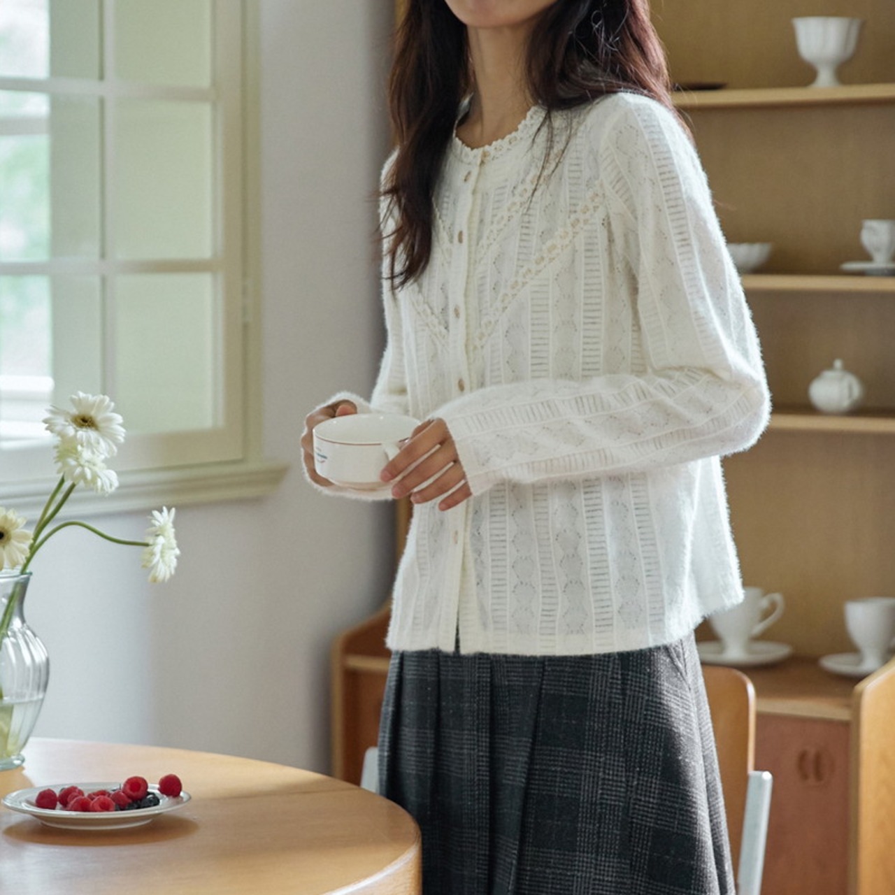 かぎ編みレースブラウス W01021
