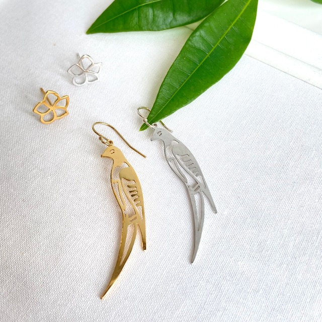 birdy earrings (K18gp / SILVER)