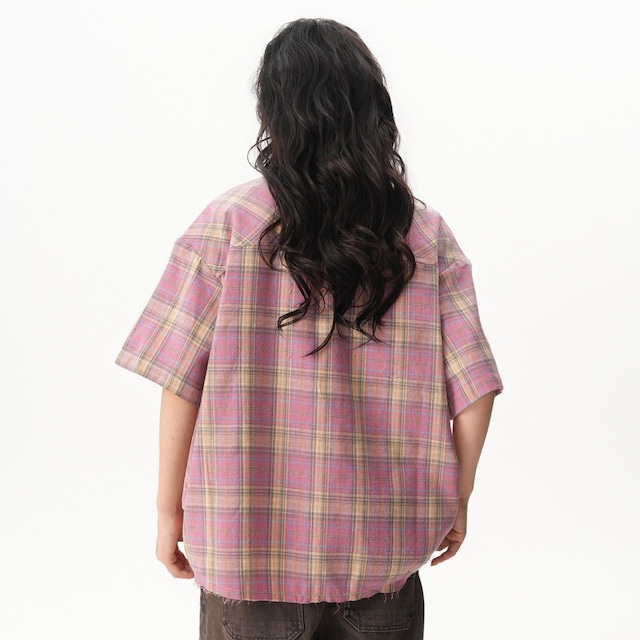 パステルミックスチェックカジュアルシャツ 1col R02495