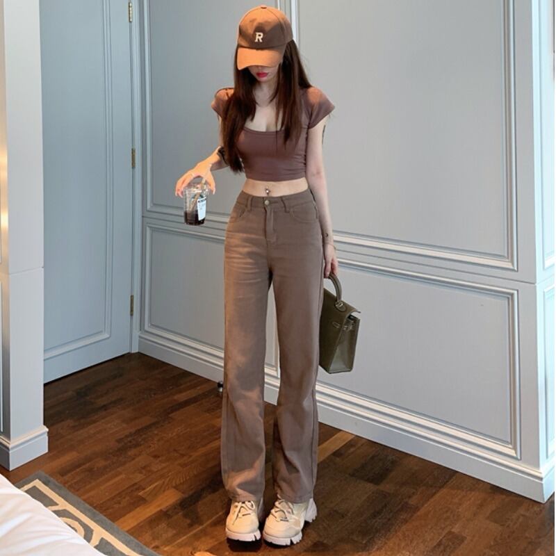 サマースタイルソリッド カラーカジュアルTシャツ スタンダードジーンズ ショートトップス レトロ 夏物 ソリッドカラー スクウェア YY-ファッション45511584866