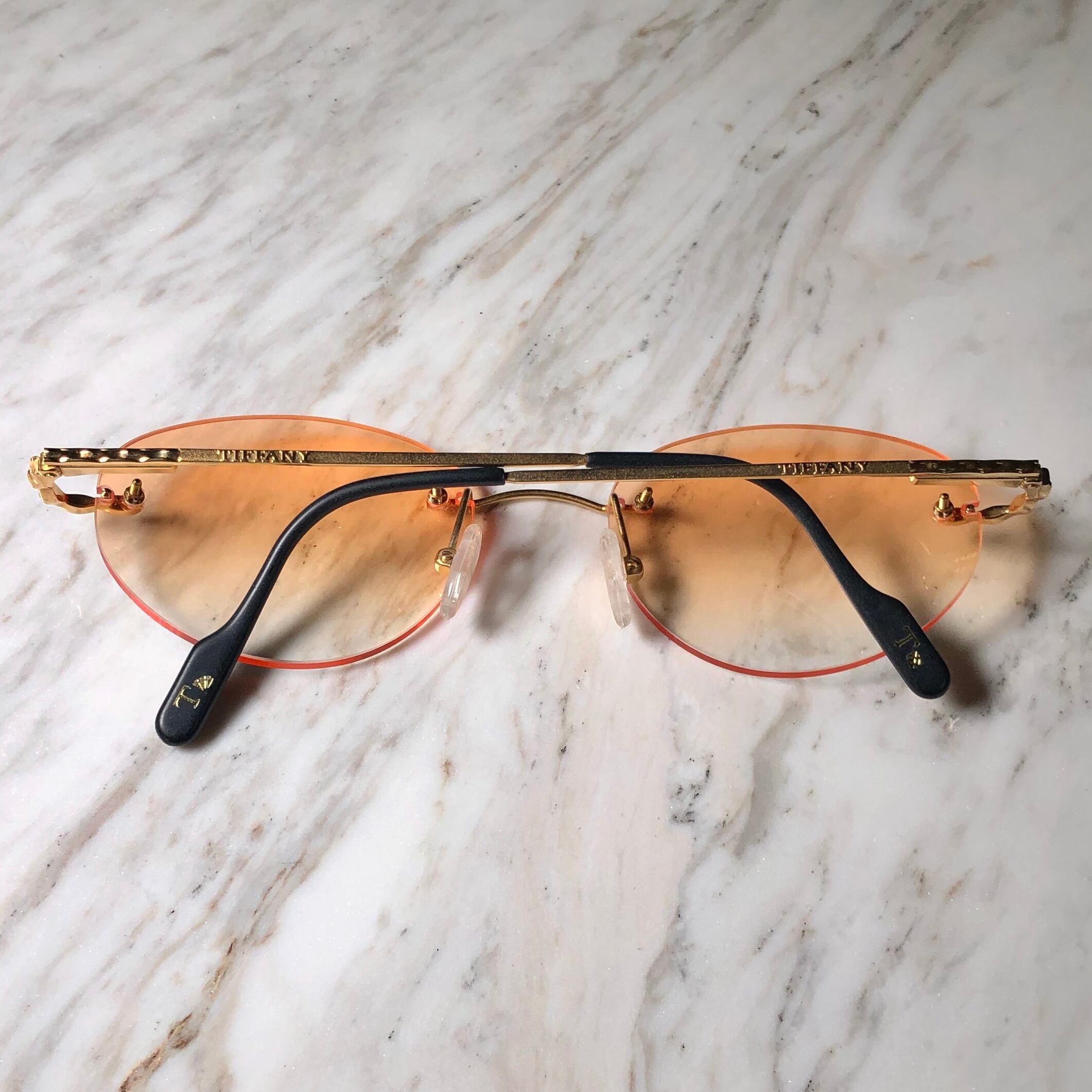 vintage TIFFANY LUNETTES 23k gold plated deadstock glasses 