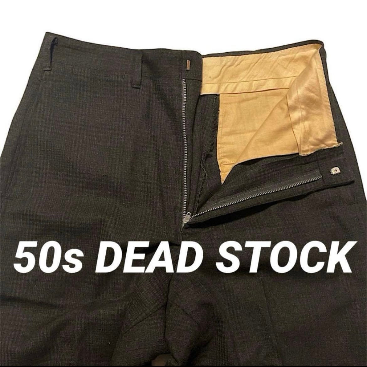 【50s〜60s】vintageスラックス CONMARアルミジップ ブラック 50s〜60s】vintageスラックス CONMARアルミジップ ブラック 60年代