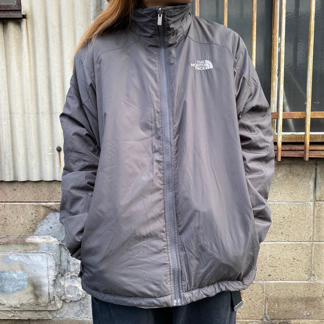 THE NORTH FACE 中綿入り 裏地フリース ナイロンジャケット メンズL 古着 グレー 【アウトドアジャケット】 | cave  古着屋【公式】古着通販サイト