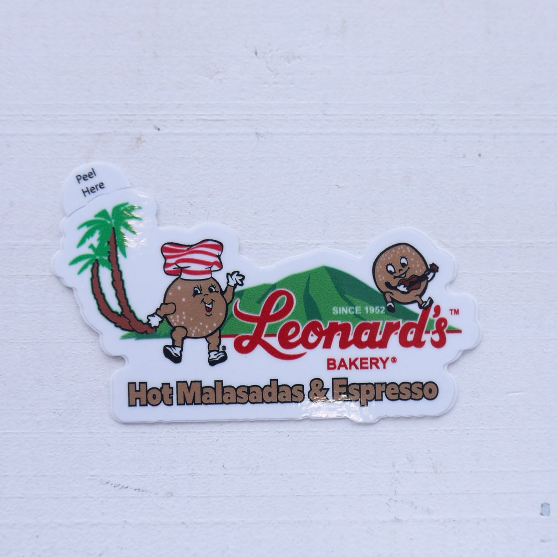 ★ハワイ直輸入★Leonard’s Bakery レナーズ ベーカリー ミニステッカー/MALASADAS/マラサダ<ダイヤモンドヘッド>