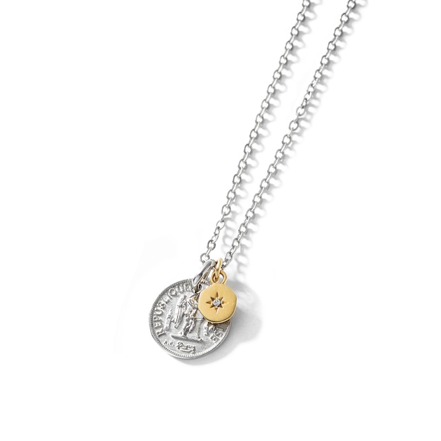 316l coin sun necklace (2way) #N59