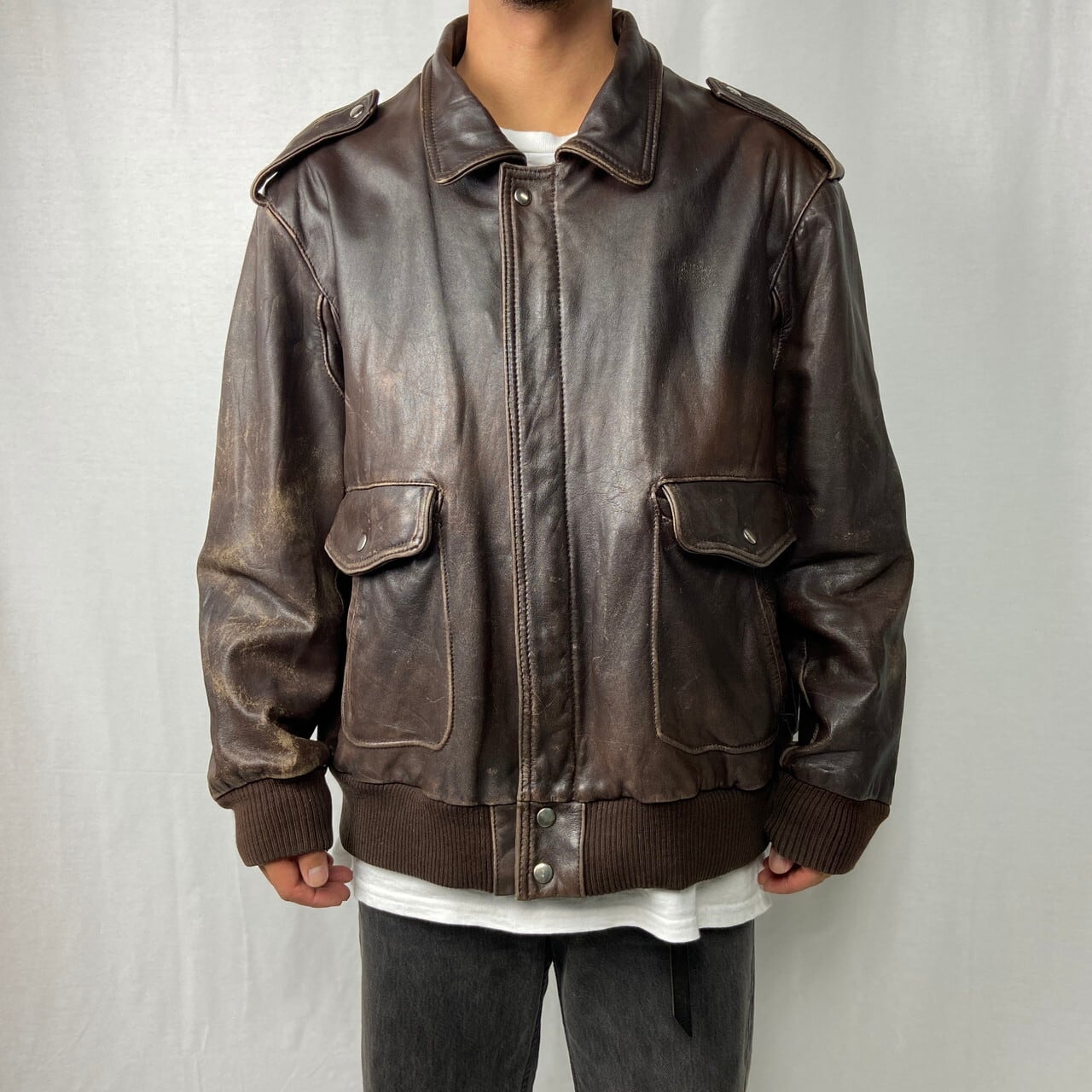 90年代 G-1 タイプ フライトジャケット レザージャケット メンズ2XL 