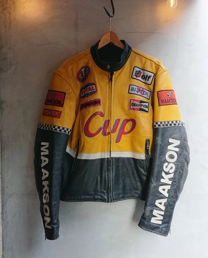 1980s MAAKSON MOTORCYCLE TEAM LEATHER JACKET