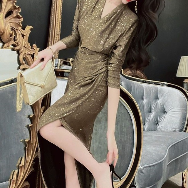 Long Slit Tight Dress(2color)　　V838