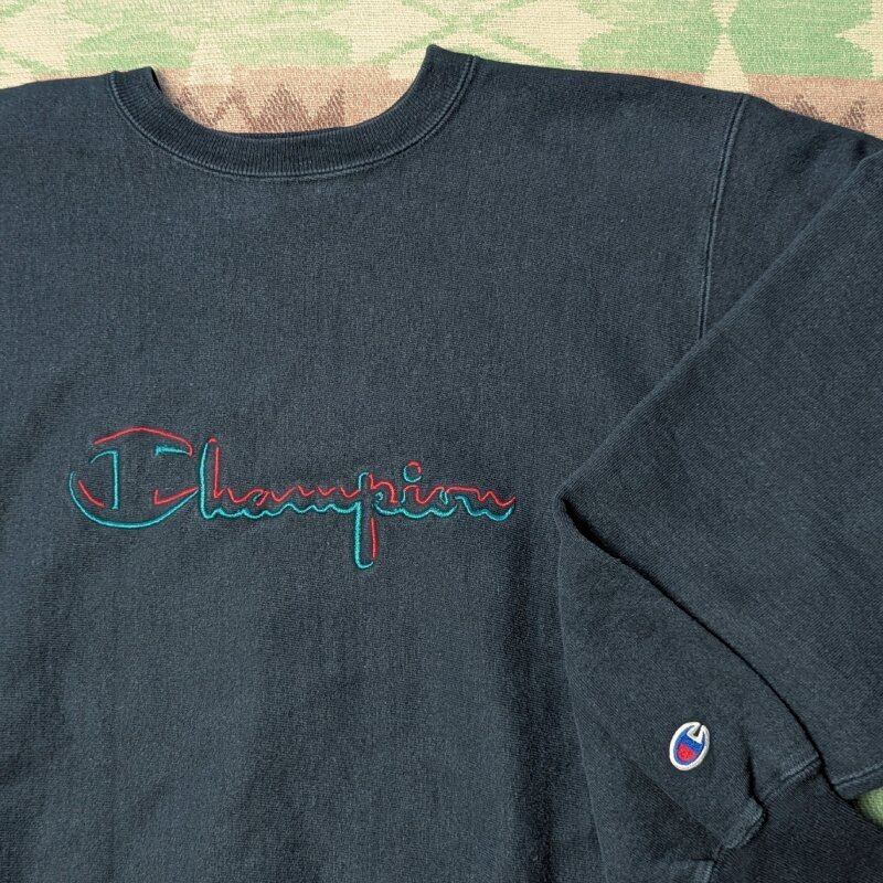 90s Champion REVERSE WEAVE Sweatshirt (L) BLACK | Wonder Wear