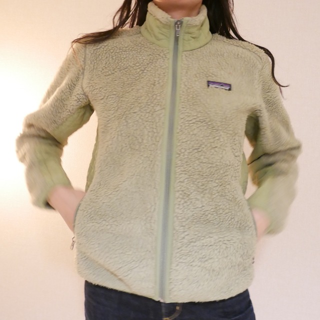 Patagonia lime green fleece jacket