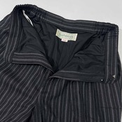 90s Burberrys バーバリー ストライプ スラックス パンツ L /黒 ブラック系/レディース/ビンテージ/日本製