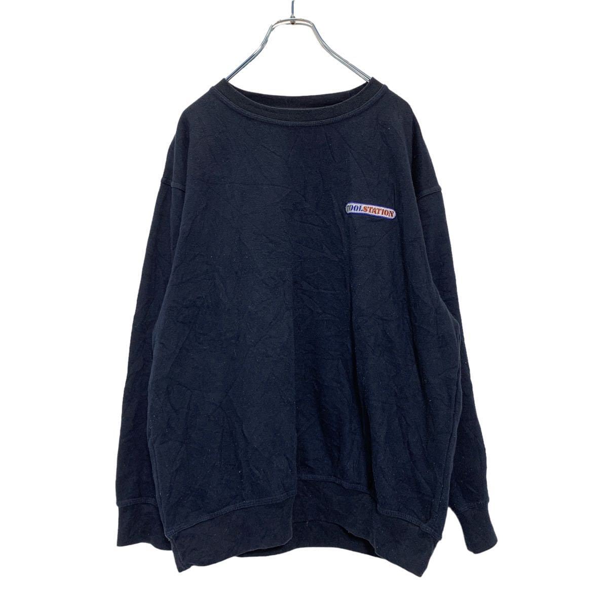 ロゴ スウェット トレーナー M ネイビー TOOLSTATION 古着卸 アメリカ