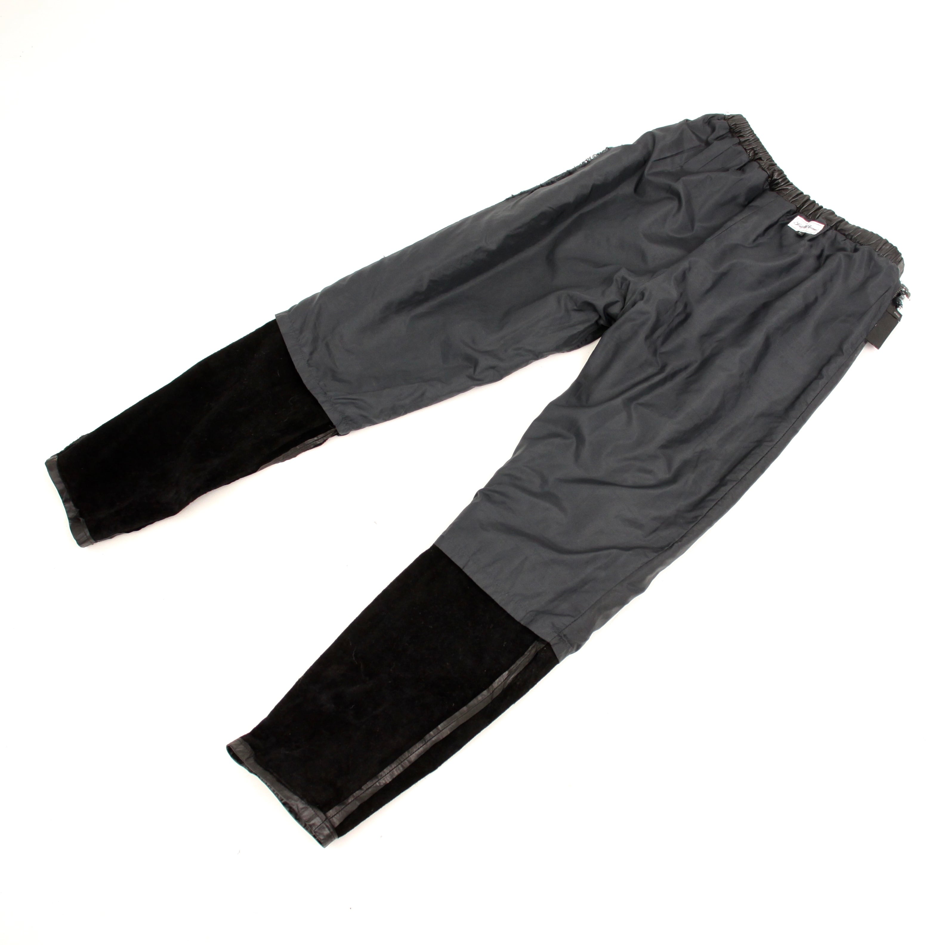0248. 1980's Saks Fifth Avenue leather easy pants ブラック レザー