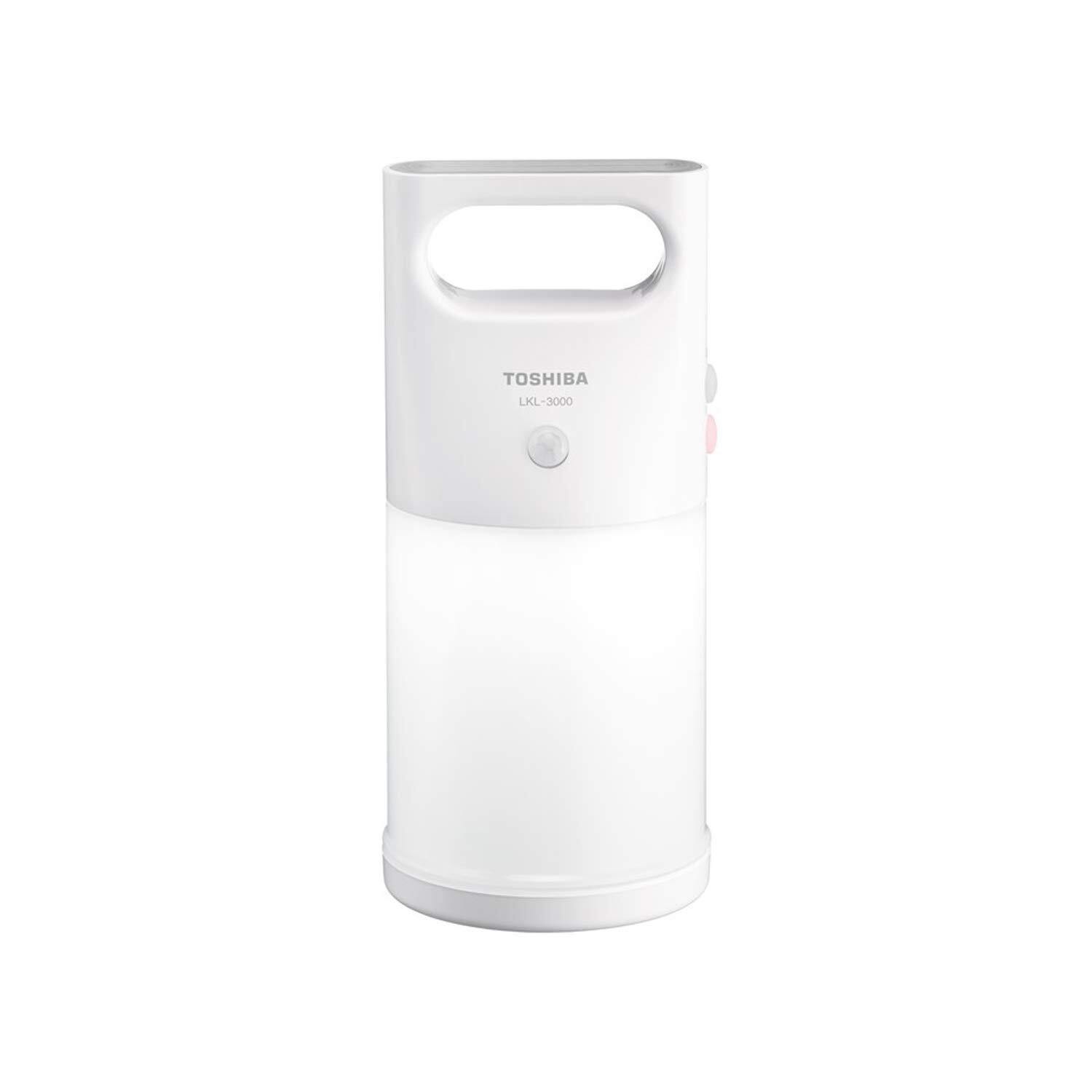 【特価処分】東芝(TOSHIBA) センサー付きLEDランタン 防水性能(JIS IPX4) 3段切替機能付き 人感&明暗センサー搭載 LKL-3000(W)