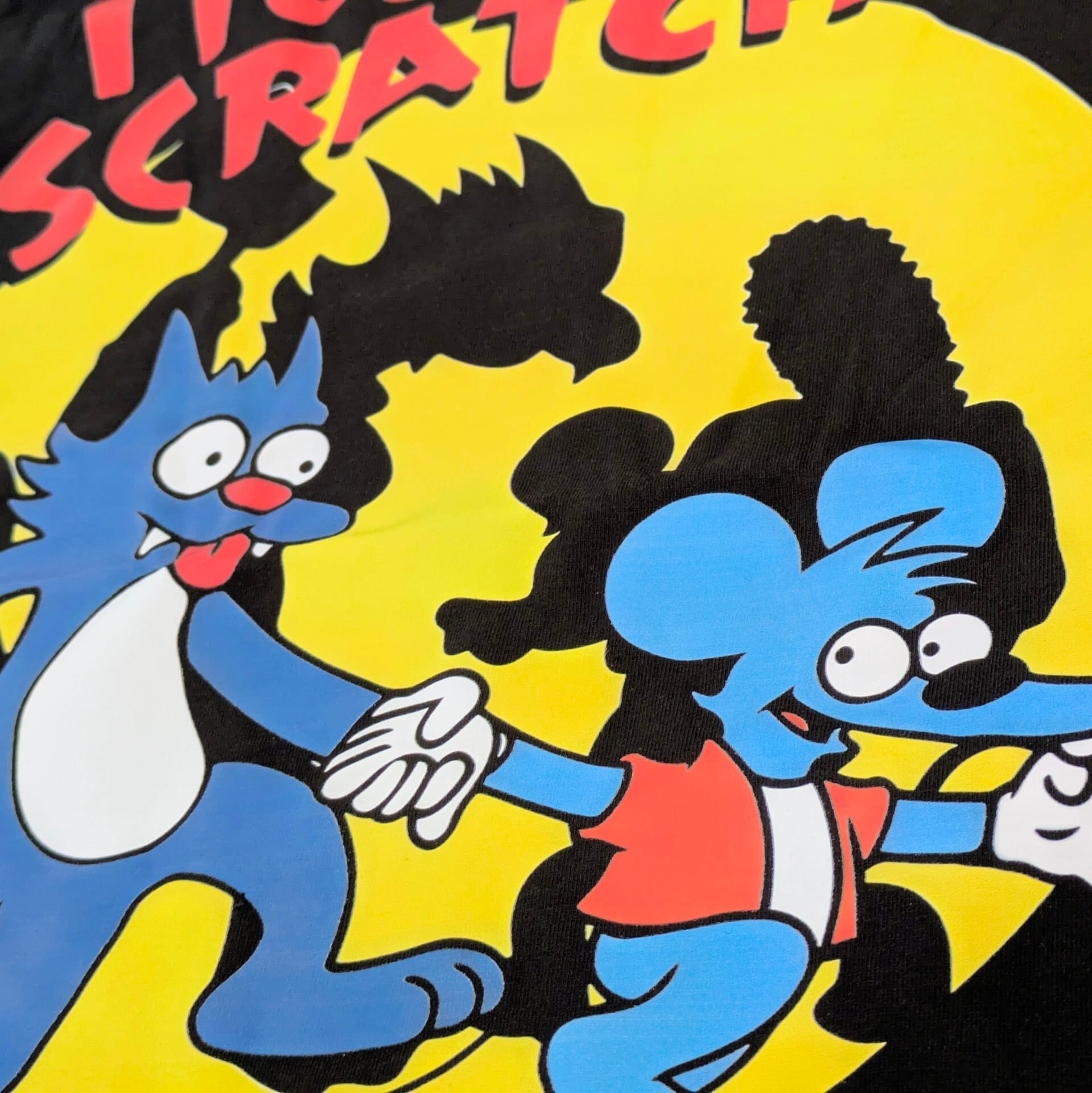 【 The Simpsons（ ザ・シンプソンズ ) 】『 The Itchy & Scratchy Show / イッチー＆スクラッチー 』 Tシャツ / BLACK〚アメリカン雑貨 アメトイ〛