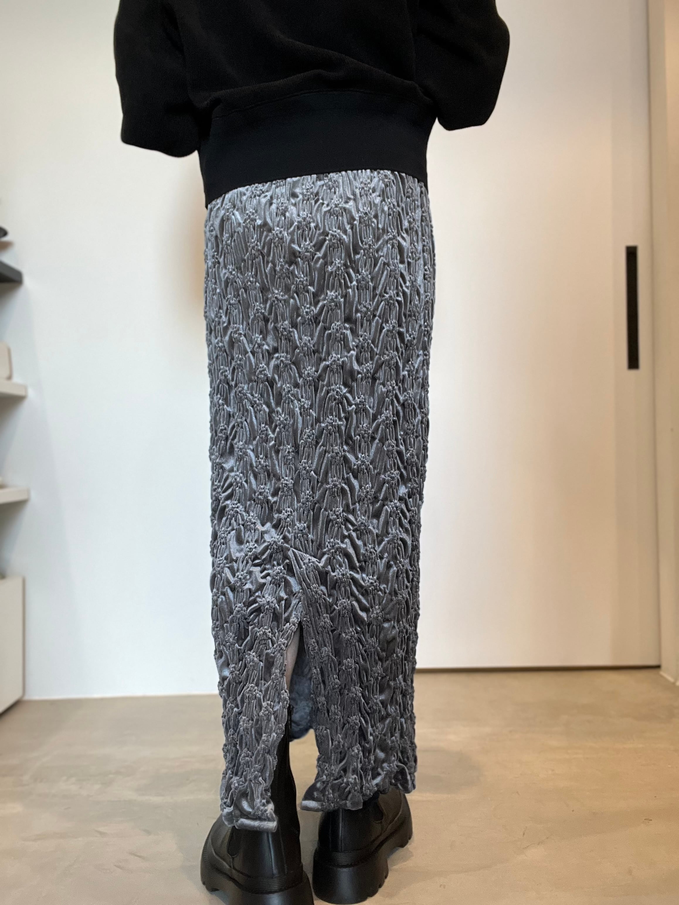 【SELECT】ベロアシャーリングタイトスカート