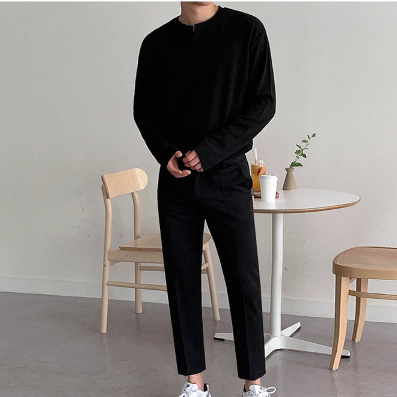 ヘンリーネックロングTシャツ　MT0080060