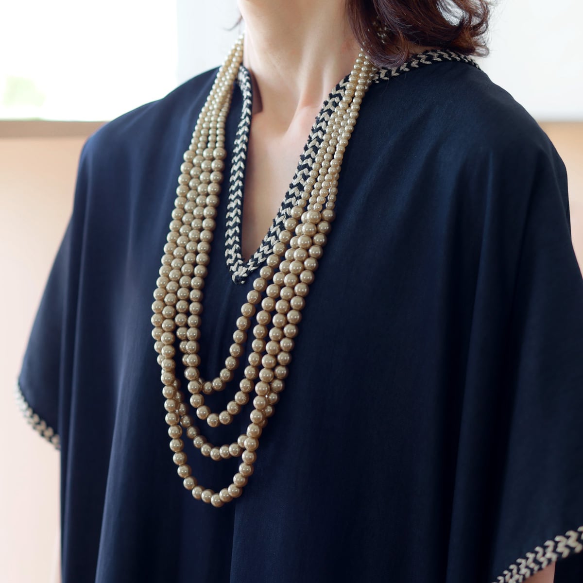 MARGAUX VINTAGE (マルゴーヴィンテージ) アクリルパール 4連ネックレス