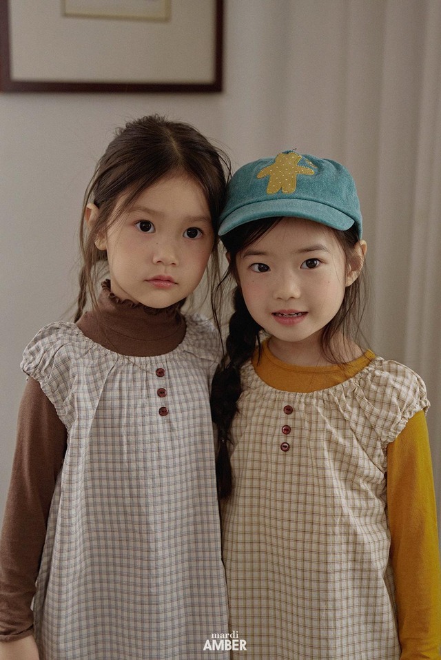 韓国子供服 / 26Autumn / 〖取寄〗Mardi Amber / ビンスチェックワンピース / キッズ服 *XS~XXL*