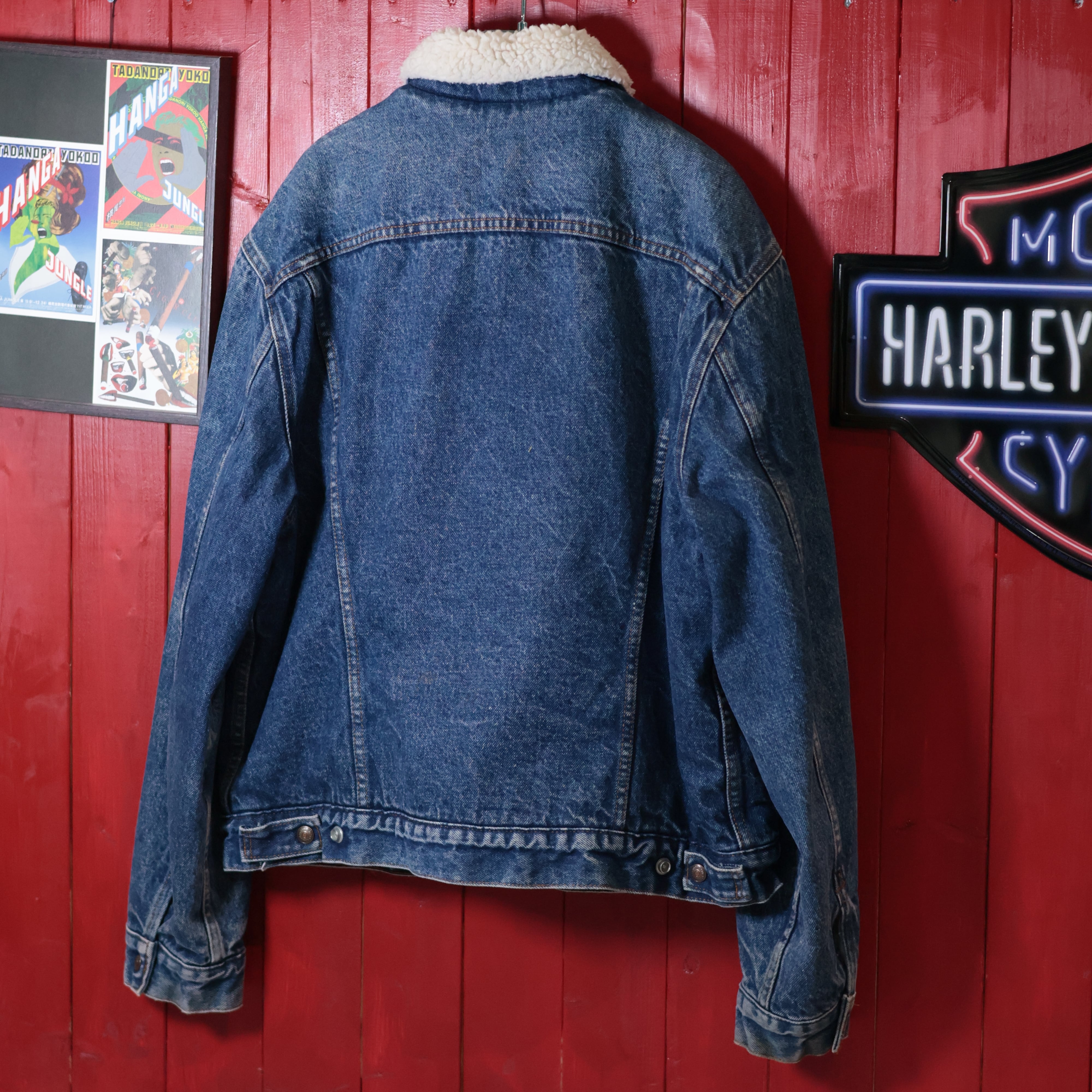 80s〜USA製 Levi's 70608 ボアデニムジャケット 濃紺 44 リーバイス