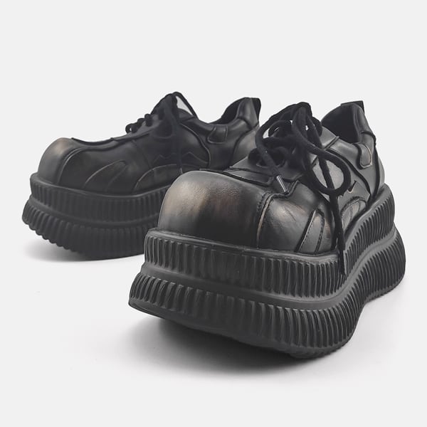 ◆【Ladies】ボリュームソールグランジグラデーションレースアップシューズ(ruf_02572)