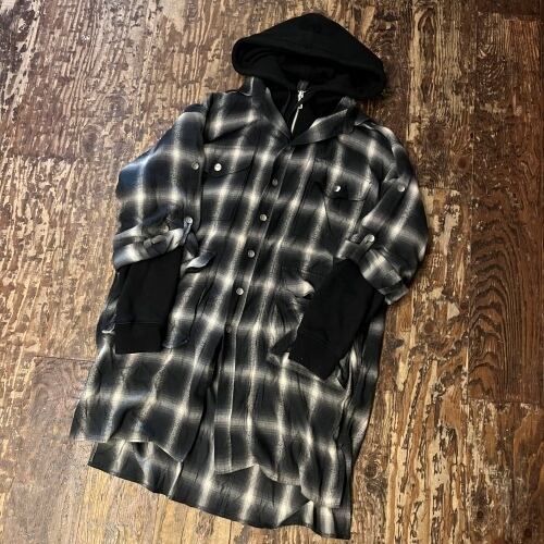 Maison MIHARA YASUHIRO フード付きチェックシャツ