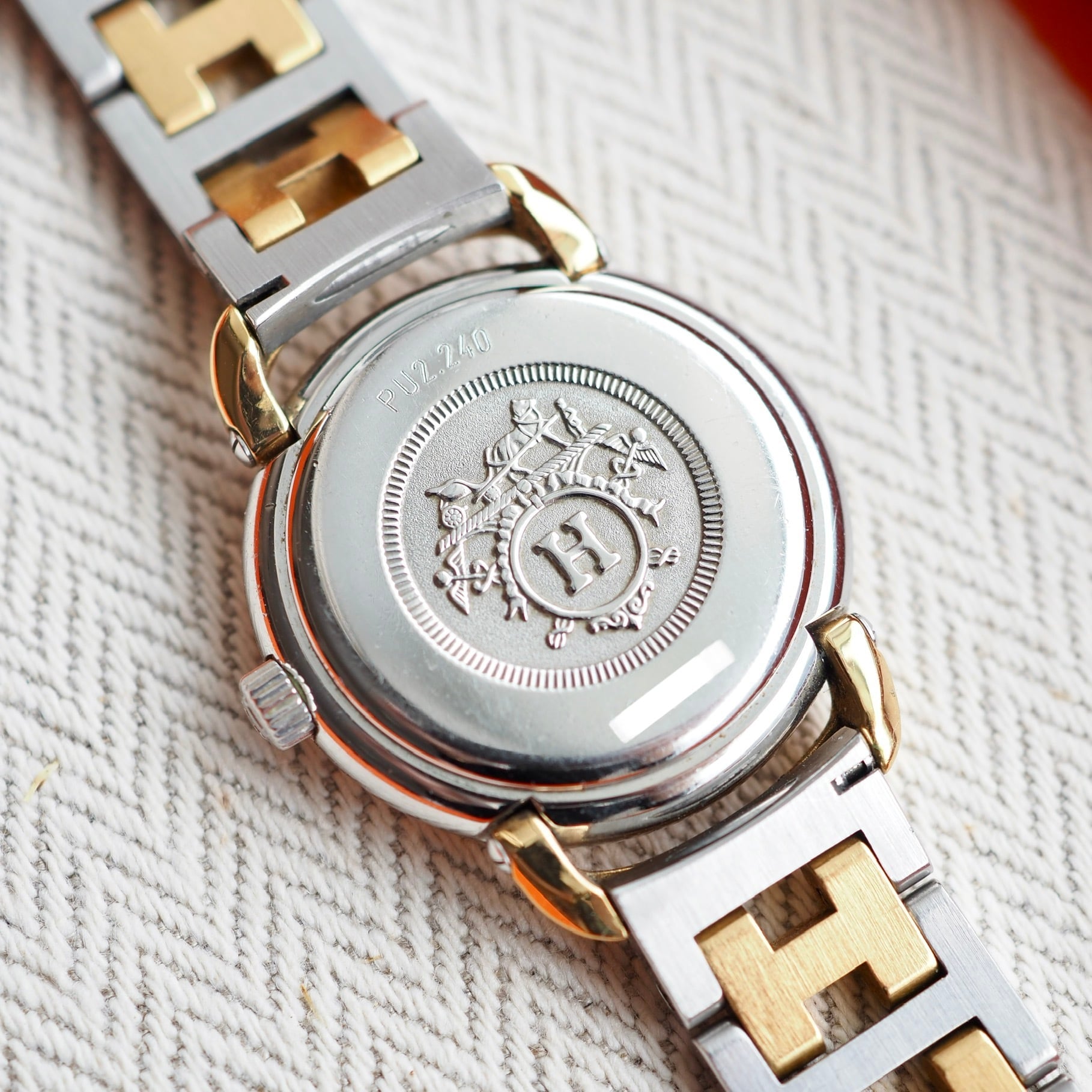 ✨HERMES✨エルメス✨プルマン✨ホワイト文字盤✨コンビ✨レディース✨腕時計✨ HERMES エルメス プルマン 3針 デイト付 コンビ ヴィンテージ時計