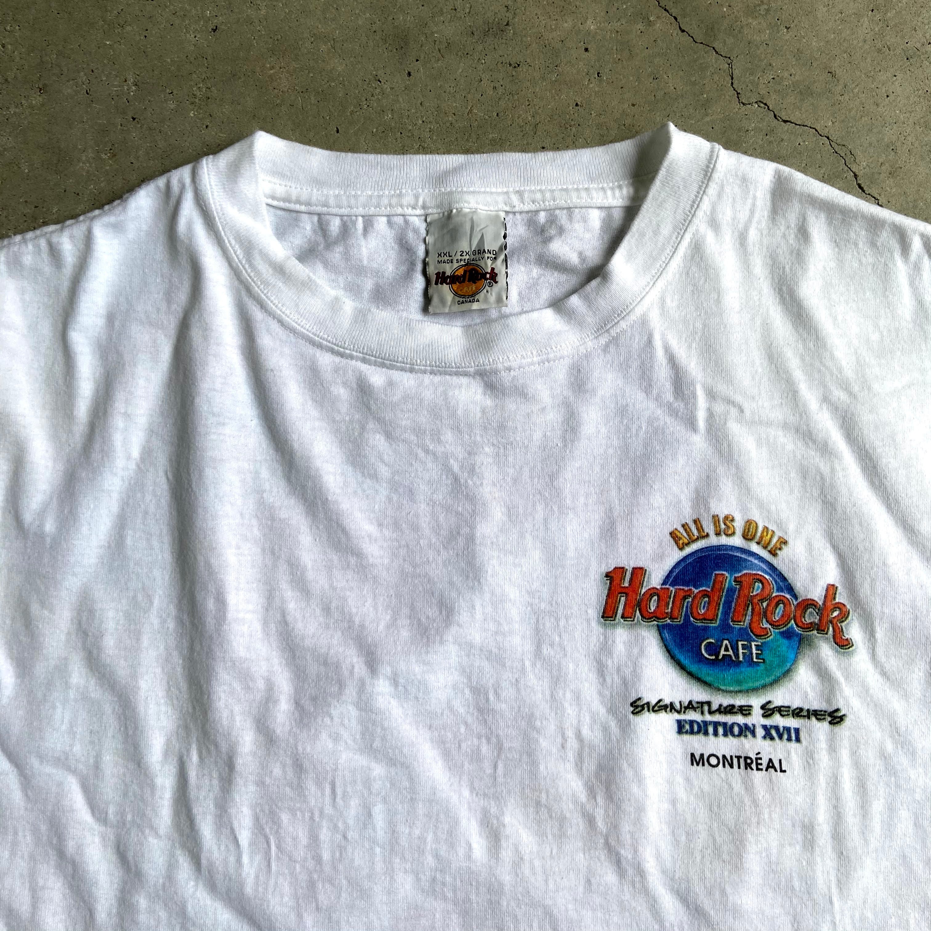 90s USA製 ハードロックカフェ バックプリント半袖Tシャツ  XL 白