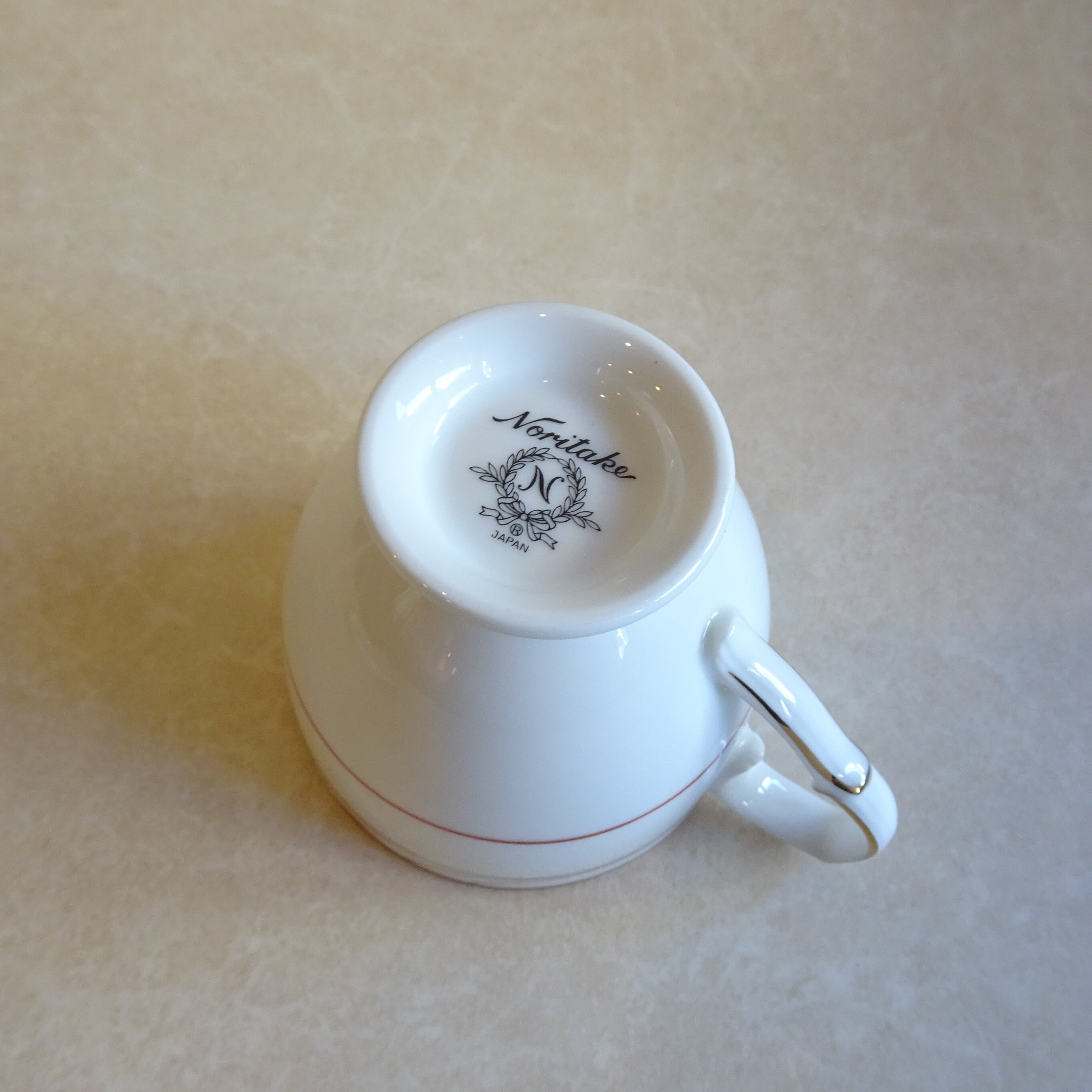 ノリタケ 朱色とゴールドラインのカップ＆ソーサー 2客セット | 純喫茶