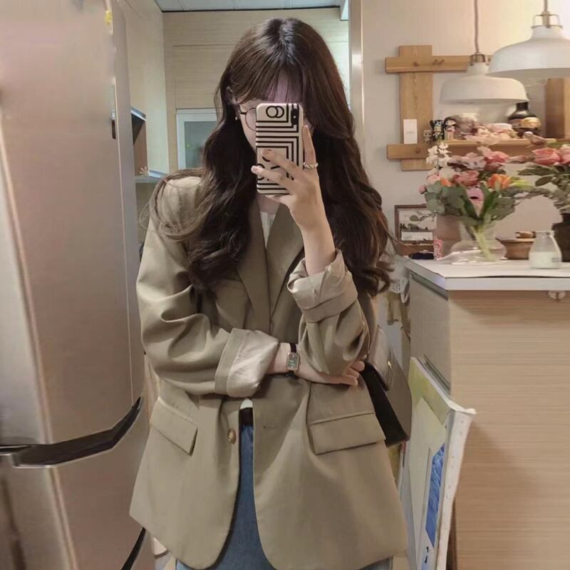 カーキカジュアルジャケット スプリングオータム 春物 秋物 試着室83121125203