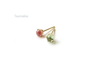 ❺トルマリン一粒ピアス／ノンホールピアス