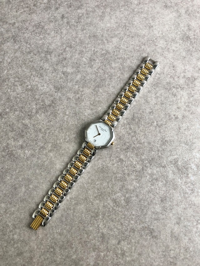 Christian Dior クリスチャン ディオール 腕時計 シルバー ゴールド ステンレススチール オクタゴン vintage ヴィンテージ オールド vpvxy4