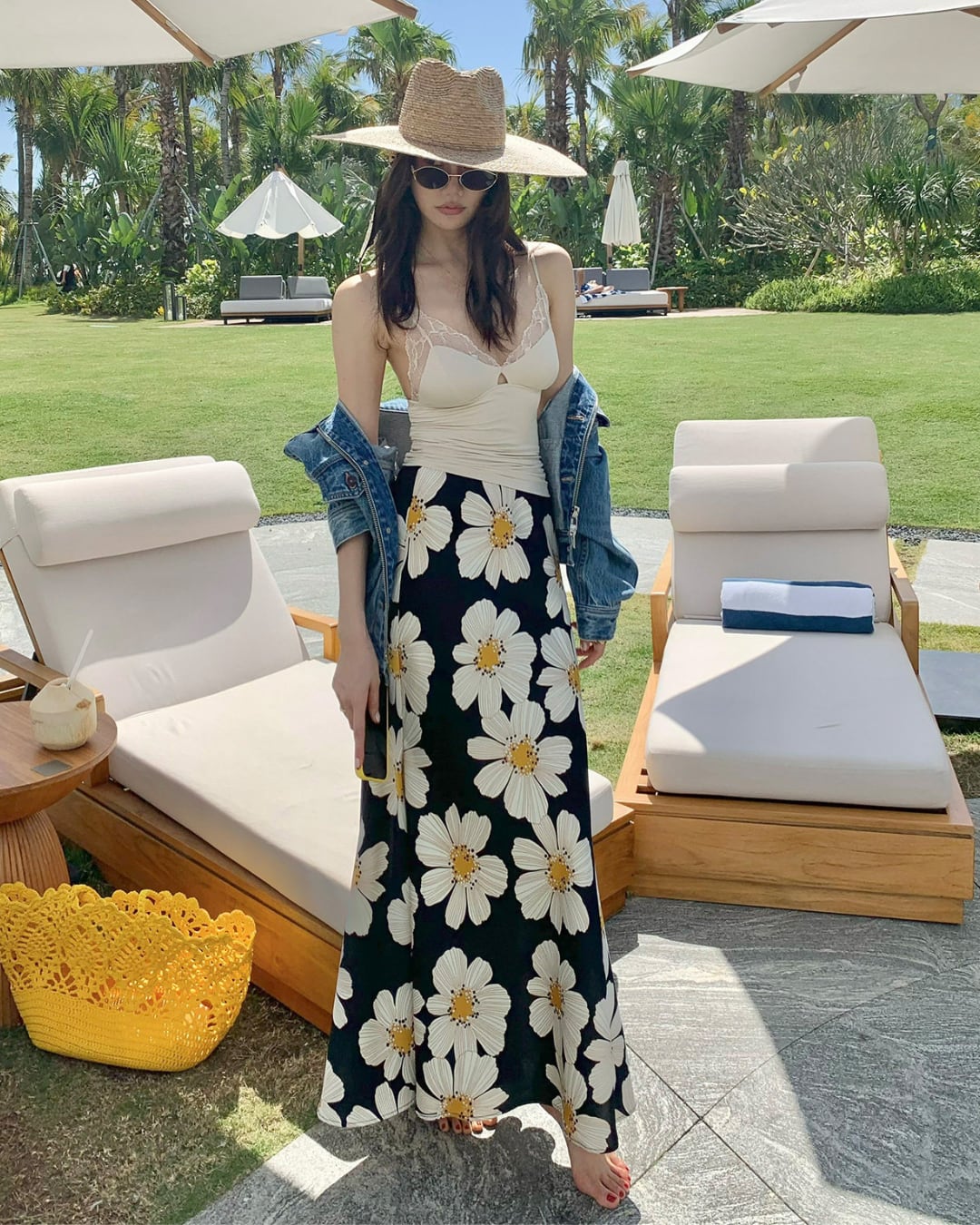 フラワープリントマーメイドロングスカート S26120