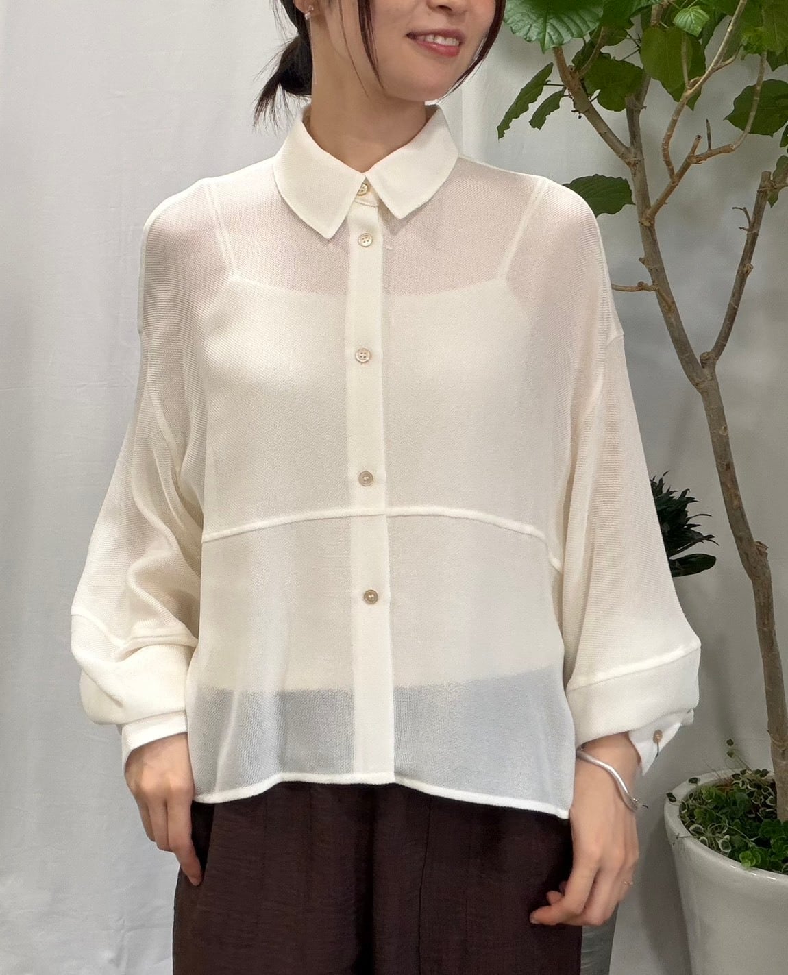 agnes b/cardigan/T3/White/アニエスベー/カーディガン/スナップボタン