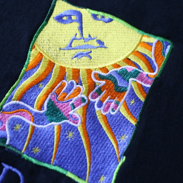 "刺繍" psychedelic art box design XXL over silhouette sweatshirt